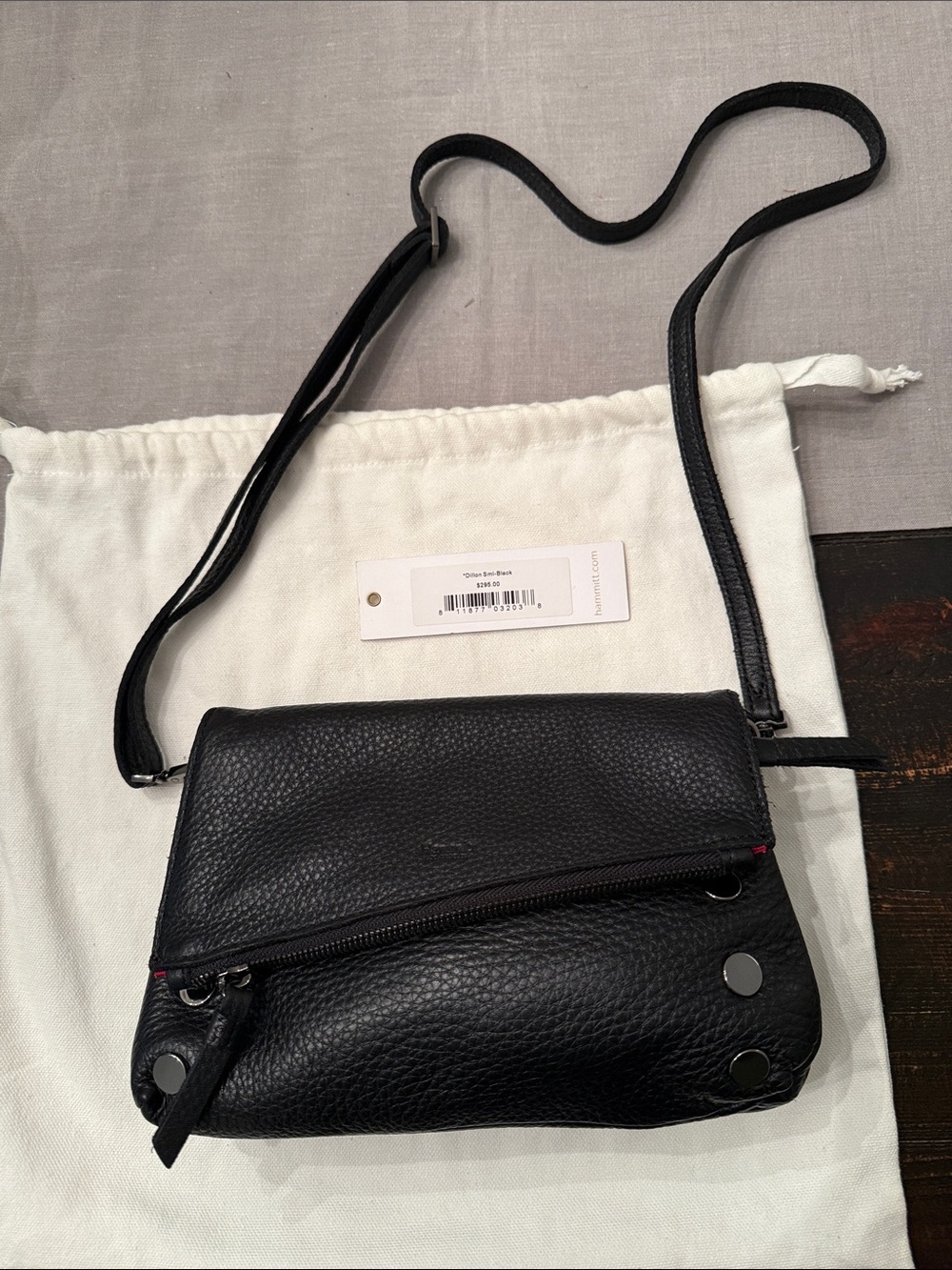 Hammitt Dillon Small Black Leather Crossbody